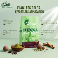Vatika Naturals Henna Burgundy Hair Colours - 60g (6 x 10g Sachets),100% Ammonia Free, For Vibrant Color, Shine, & Coverage (Packaging May Vary)