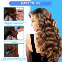 Honicemar 60 Pcs Perm Rollers Set for Long & Short Hair - 0.35 Inch Small Cold Wave Rods, DIY Curling Tools for Natural Hairstyles, Hair Curling Rods for Home or Salon Styling