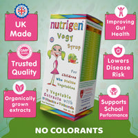 Nutrigen Vegy Syrup 200 mL - Vitamins, Minerals, and 7 Vegetable Extracts in Pomegranate Juice