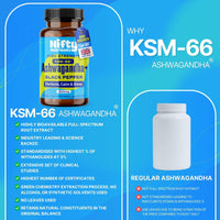 Nifty Nutrients Ashwagandha KSM-66® 1500mg High Strength Capsules | 1 a Day | 90 Capsules 3 Month Supply | Vegan & Black Pepper to Aid Absorption | Made in The UK