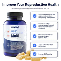 ExSeed Health - Fertility Multivitamins for Men - 3 Month Supply (x3 Bottles) - 60 Capsules per Bottle - with Vitamins, Minerals & Antioxidants - Fertility Supplements - Supports Healthy Conception