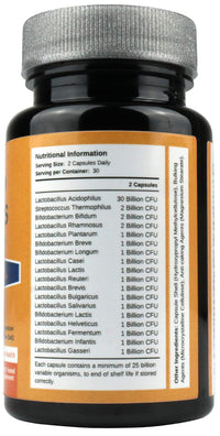 Powerful 50 Billion CFU Probiotics - 18 Strains, Stomach Acid Resistant, Shelf Stable | Highest Strength Bacterial Cultures – Keeps Digestive System Healthy | 60 Vegan Capsules for Men and Women