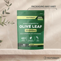 Horbäach Olive Leaf Extract Capsules 20,000mg | Wild European 20% Oleuropein | High Strength Supplement | 90 Vegan Capsules | Horbaach
