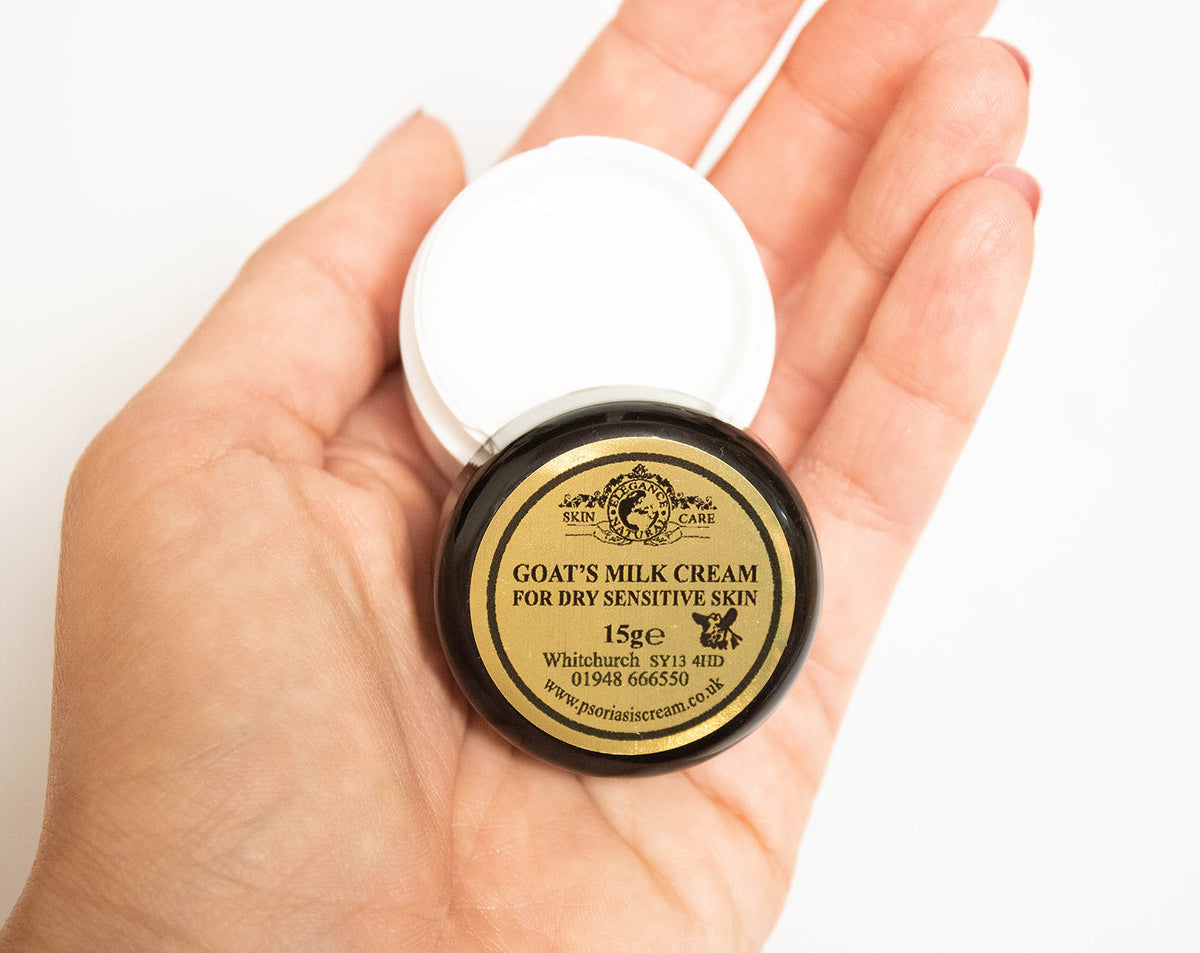 Goats Milk Moisturising Cream 15g by Elegance Natural Skin Care for dry sensitive skin Travel Size