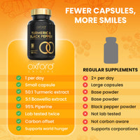 Advanced Turmeric Capsules High Strength 3000mg, Boswellia & Black Pepper | ONE per Day | Turmeric and Black Pepper Capsules Locally Made in UK, Turmeric Powder Joint Care Supplements (120 Capsules)