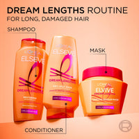 L'Oreal Paris Elvive Dream Lengths Hair Mask, Nourishing & Strengthening Treatment, Enriched with Castor Oil, For Long, Damaged Hair 300ml
