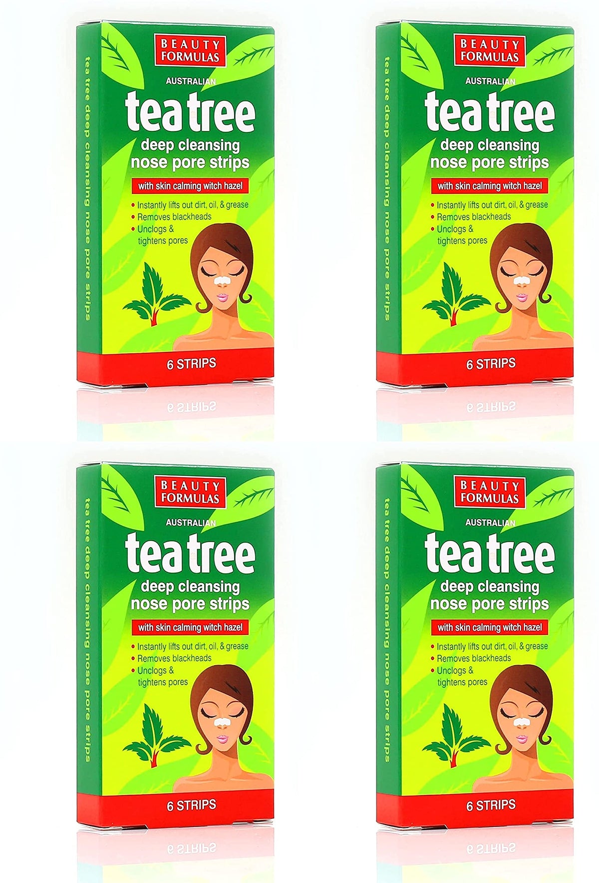 Beauty Formulas 24x Australian Tea Tree & Witch Hazel Nose Strips | Removes Blackheads, Unclogs & Tightens Pores