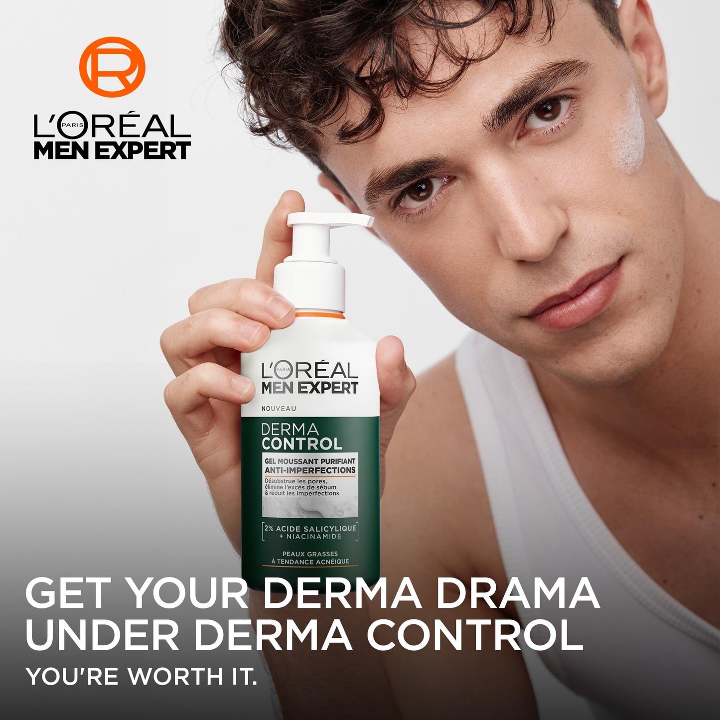 L’Oréal Paris men expert L'Oréal Men Expert Face Wash, Derma Control Purifying Cleanser Gel 260ml