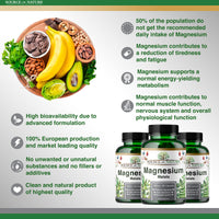 Source of Nature® | Magnesium Malate 645mg | 180 Capsules | 2-Month Supply | 100mg Elemental | High Bioavailability | Easy on The Stomach | Laboratory Tested