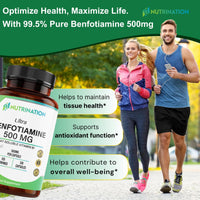 Benfotiamine 500mg x 120 Capsule | 4 Months Supply | Fat Soluble Vitamin B1 (Thiamine) for Nerve Health & Cognitive Enhancement | Vegan, Non-GMO & Gluten Free | Zero Additives | Third Party Lab Tested