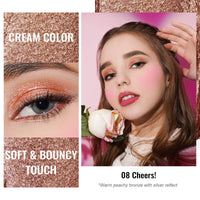 OULAC Cream Eyeshadow, Glitter Peach Eyeshadow, Holds Makeup For 12 Hours +, Waterproof and Sweatproof, Crease Resistant, Vegan | 06g, Cheers! (08)