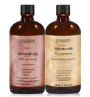 intelligent cosmetics Rosehip Oil & Jojoba Oil 100% Cold Pressed Pure Certified Organic Oil 100ml in Each Bottle, Natural Vitamin E, Vitamin C, for Face, Hair, Nails, Body