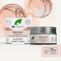 DR ORGANIC Dr Organic Skin Calm Probiotic Concentrated Cream, For Redness, Dry, Sensitive & Irritable Skin, 24hr Moisture, Dermatologically Tested, Vegan, Cruelty Free, Paraben & SLS Free, Certified Organic,50ml
