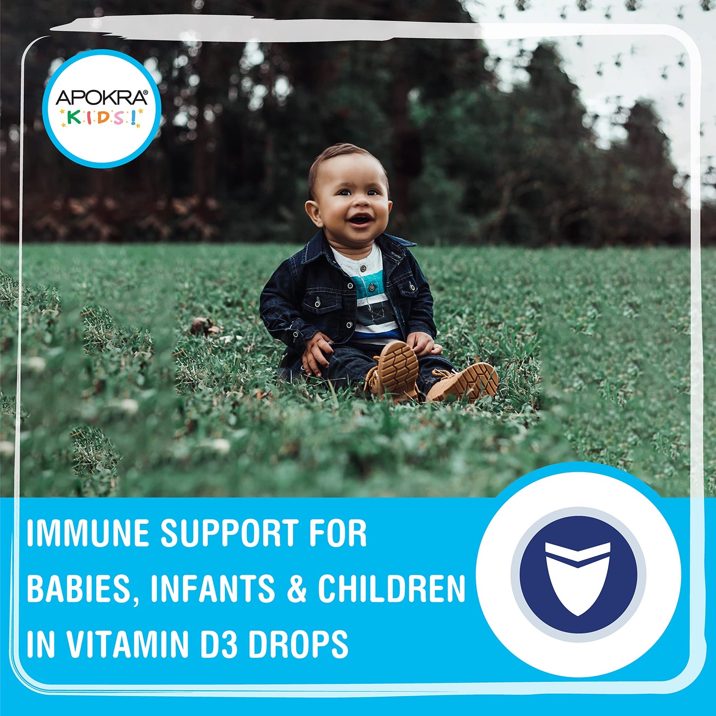 Vitamin D Drops Baby & Kids - Vegan - 60 Days Supply – 30mL – Preservative Free and Sugar Free Kids Vitamins - VIT D 400IU in MCT Oil - 10 micrograms per 0.5mL | APOKRA Kids
