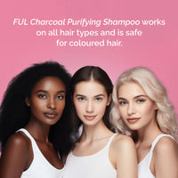 FUL Purifying Charcoal Shampoo | Clarifying Shampoos to Remove Build Up, Excess Oil, and Pollutants | Vegan Sulfate Free Shampoo | Shampoo for Greasy Hair | Deep Cleansing Shampoo | Made in UK