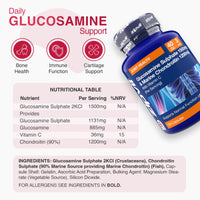 Zipvit Glucosamine and Chondroitin High Strength with Glucosamine Sulphate 1500mg, Marine Chondroitin 1200mg and Vitamin C, Joint Care Supplements for Men and Women, 120 Capsules