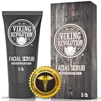 VIKING REVOLUTION Viking Revolution - Face Scrub - Microdermabrasion Mens Face Wash - Facial Cleanser for Exfoliating, Cleansing, Removing Blackheads, Acne, Ingrown Hairs - Face Wash Men - 30 ml