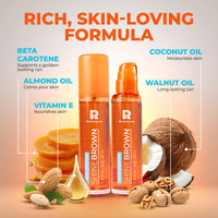 BYROKKO SHINEBROWN BYROKKO Shine Brown Beta Carotene Tanning Accelerator, Carroten Tanning Gel Effective in Sunbeds & Outdoor Sun, Natural Tan-boosting Sunbed Cream, 200 ml (Beta Carotene Oil 150 ml (Pack of 1))