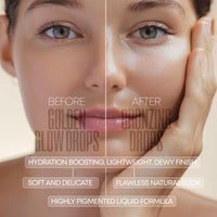 W7 Golden Glow Drops Essential Trio - 3 Piece Set - Liquid Bronzing Drops, Moisturiser & Body Brush