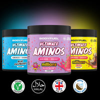 Applied Nutrition BodyFuel Amino's - Amino Acids Supplement, EAA Essential Amino Acids Powder, Muscle Fuel & Recovery (270g - 30 Servings) (Blue Raspberry)