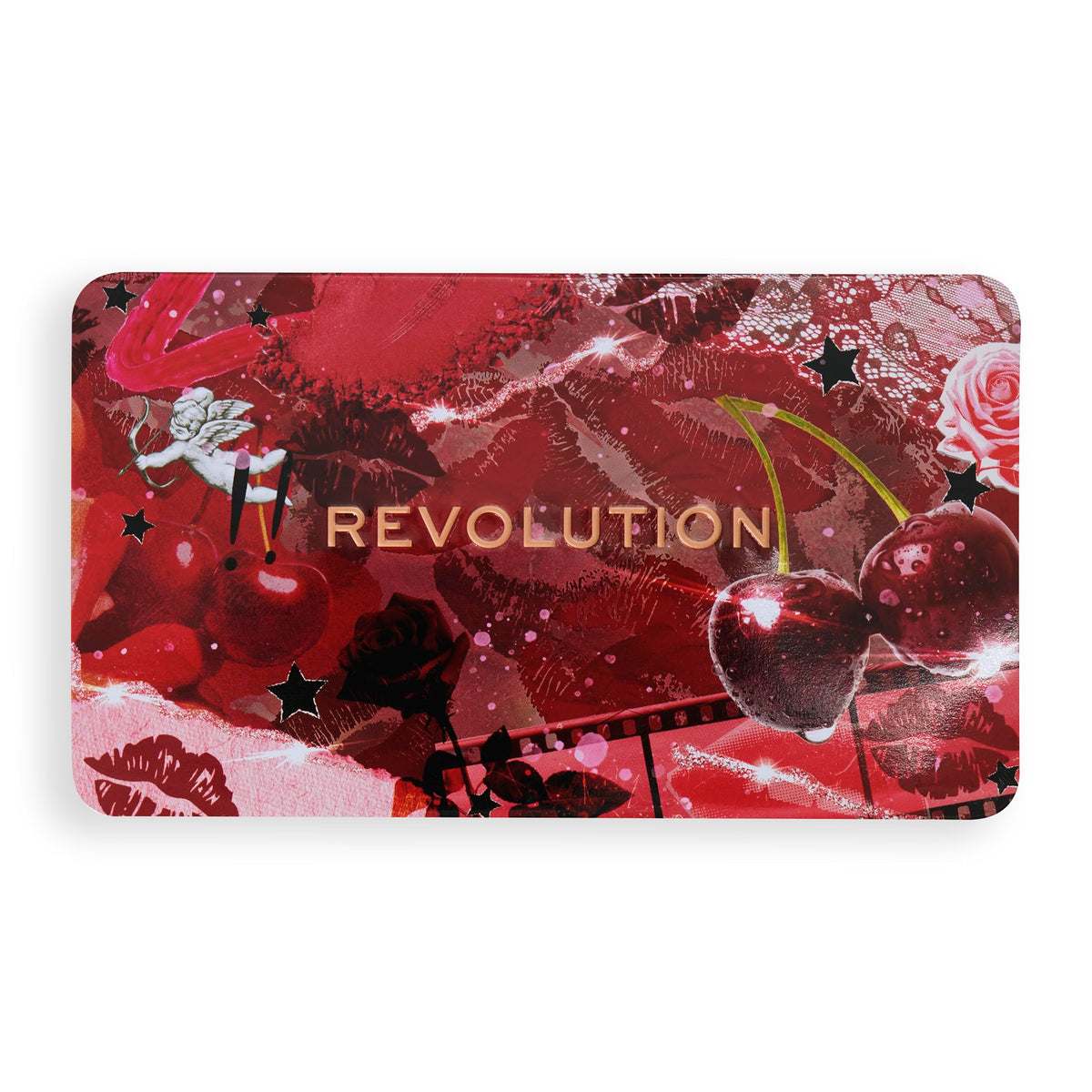Revolution Beauty London Revolution Beauty, Forever Flawless Eyeshadow Palette, 18 Pigmented Makeup Shades of Mattes & Shimmers, Vegan & Cruelty-Free, Cherry Rebel Red