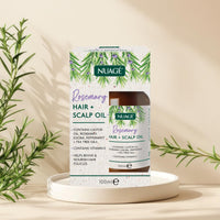 NUAGÉ Nuage Rosemary Hair and Scalp Oil with Vitamin E - Castor Oil, Rosemary, Jojoba, Peppermint & Tea Tree Oils | Helps Revive & Nourish Hair Folicles (100ml)