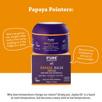 P'URE PAPAYA CARE Balm Multi-use 100g - VEGAN - Repairs Dry Skin, After Sun Treatment - Natural Ingredients with Shea Butter, Calendula, Jojoba Oils, Vitamin E & Papaya- Sensitive Skin Care Products