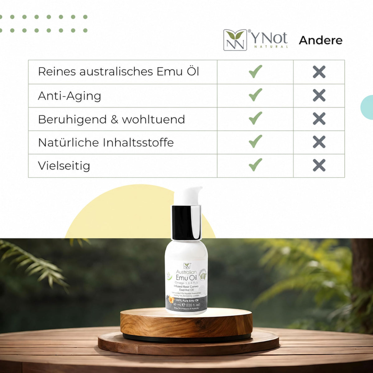 Y Not Natural Pure Emu Oil - Face Moisturizer, Body Oil & Hair Growth Oil - Organic Skin Care with Vitamin E Oil, Omega 3-6-9 - Multi-Use Face Oil, Scalp Oil & Cuticle Oil- Australian Emu Oil (200ml)