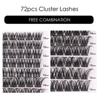 Magnetic SL Individual Lashes 72 Cluster Lashes 3D False Eyelashes Natural Look D Curl Reusable Fluffy Individual Cluster Lashes Soft Eyelashes DIY Cluster Eyelash Extensions Mix 10-16MM-DM01