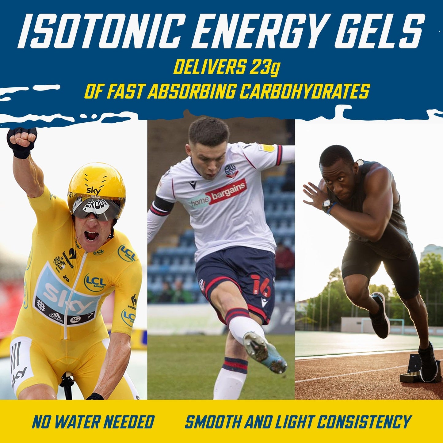 Applied Nutrition ISOTONIC Caffeine Free Energy Gels | Performance-Enhancing Formula | Zero Fat Zero Sugar | 23g Carbohydrates | Pack of 6 x 60g | Variety Pack