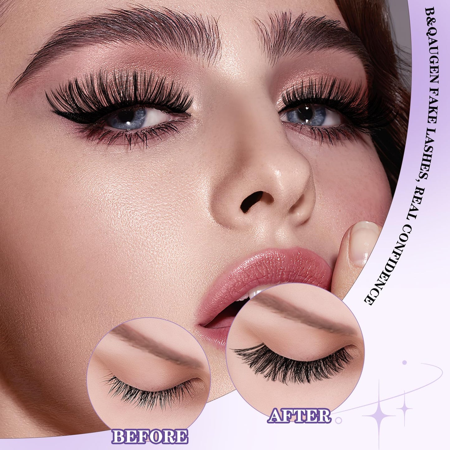 B&Qaugen B&Q Lash Clusters B05, Clusters Lashes 156PCS Individual Lashes DIY at Home