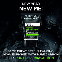 L’Oréal Paris men expert L'Oreal Paris Men Expert Face Wash Pure Charcoal, Glycerin, and Salicylic acid - Blackhead Cleanser for Men, 100 ml (Pack of 1)