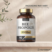 Horbäach Bee Propolis Extract 2000mg | Flavonoids Propolis Supplement | High Strength 5:1 Extract | 90 Vegetarian Tablets (Not Capsules) | by Horbaach