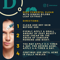 DermaHour Powerful Anti Acne Removal Cream - Targets Pimples, Spots, Skin Tags, and Ingrown Hair - Balances Water and Oil - Skincare Moisturizer with Ginkgo Biloba Extract - 40ml