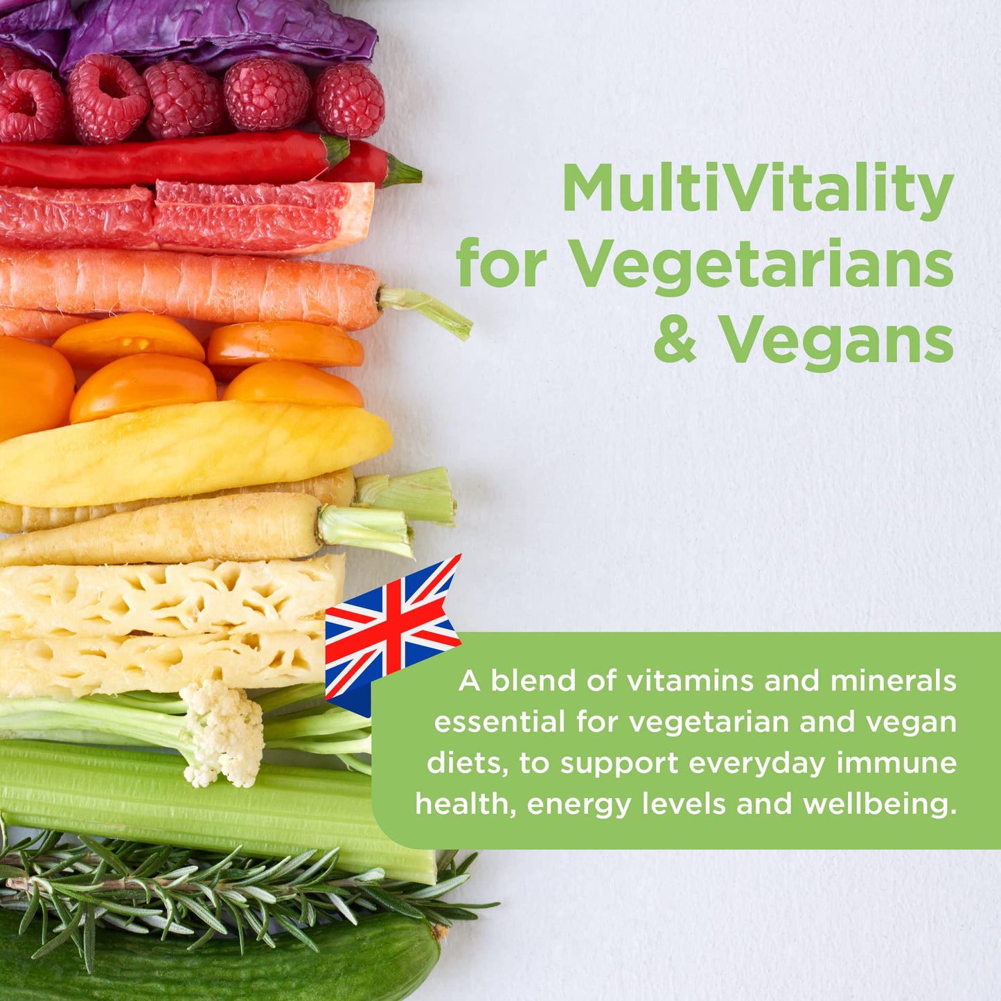 Healthspan Multivitamin for Vegetarians & Vegans (120 Tablets) | Promotes Immune Health and Energy Levels | Supports Bones, Teeth & Muscles | Includes Vitamins B12 & D, Calcium, Iron & Zinc | Vegan