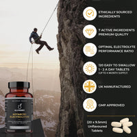 Advanced Electrolyte Complex, x120 Tablets Enhanced with Ginger Root Extract, Vitamin D3 & Magnesium. High Performance Salts for Fasting, Keto & Vegan Friendly, UK Made Alphemy