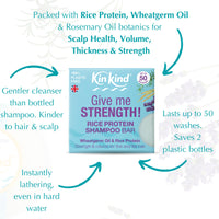 KinKind Rice Water Shampoo Bar for Hair Growth - Give Me STRENGTH! Hair Thickening Solid Shampoo Bar with Rice Protein | Volume for Fine & Flat Hair | Natural Travel Shampoo Bar for Hair UK
