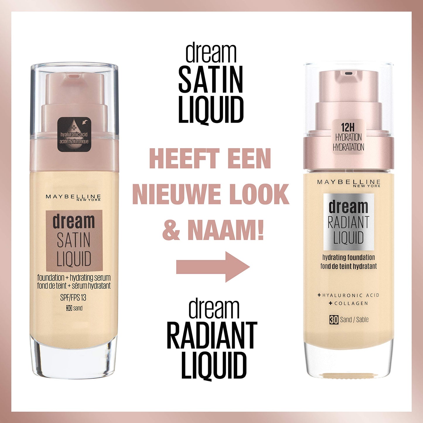 Maybelline New York Make-Up, Dream Radiant Liquid Make-Up, Liquid Foundation, No. 37 Vanilla, 30 ml