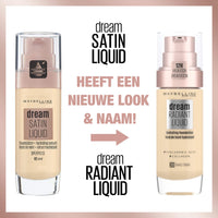 Maybelline New York Make-Up, Dream Radiant Liquid Make-Up, Liquid Foundation, No. 37 Vanilla, 30 ml