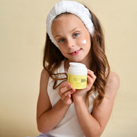 LAV KIDS Lav Kids 3-Step Daily Skincare Set for Kids – Foaming Cleanser 100ml, Face Cream 50ml, SPF 50 Sunscreen 50ml – Hypoallergenic with Hairband & Travel Mesh Bag – Gentle for Sensitive Skin (Moisturusing)