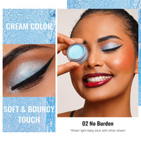 Oulac Sheer Eyeshadow Waterproof | Sheer Blue Eyeshadow & Highlighter Duo | Up to 12 Hours Wear | Longwear Blendable Shimmer Eye Make-up | Vegan & Cruelty-Free | 06g (02) No Burden