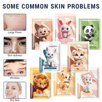 Bettinay 8 PCS Kids Face Masks for Girls, Childrens Cute Cartoon Animal Hydrating Mask for All Skin Types