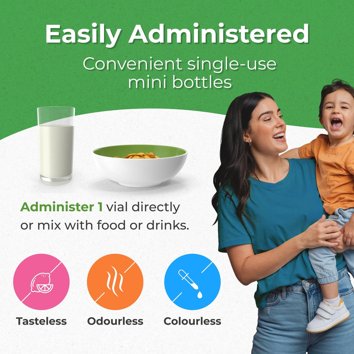 BIOGUT Biogut Happy Tummies | Kids Supplement Drink |Bacillus Clausii | Helps with Stomach Upset, Diarrhoea & Cramps | Mix with Food or Drinks for Fussy Eaters | 20 Ready-to-Drink Vials