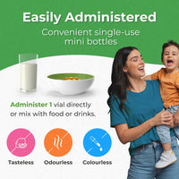 BIOGUT Biogut Happy Tummies | Kids Supplement Drink |Bacillus Clausii | Helps with Stomach Upset, Diarrhoea & Cramps | Mix with Food or Drinks for Fussy Eaters | 20 Ready-to-Drink Vials