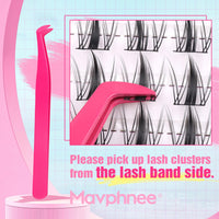 Manga Lash Clusters Kit Spiky Cluster Eyelash Extensions Kit Anime Lashes Individuals Dramatic Lash Extensions Kit DIY at Home 8-16MM Cluster Lashes Kit with Bond and Seal Waterproof and Tweezers