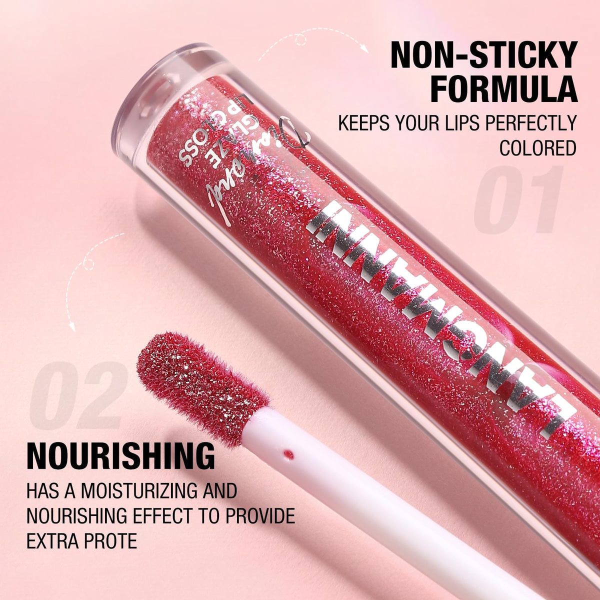 LANGMANNI 10 Colors High Shine Lipgloss Set,Long Lasting Diamond Gliter Shimmer Liquid Lipstick Set,Hydrating,Moisturizing Lip Gloss Kit Gift Makeup For Girls (SET A)