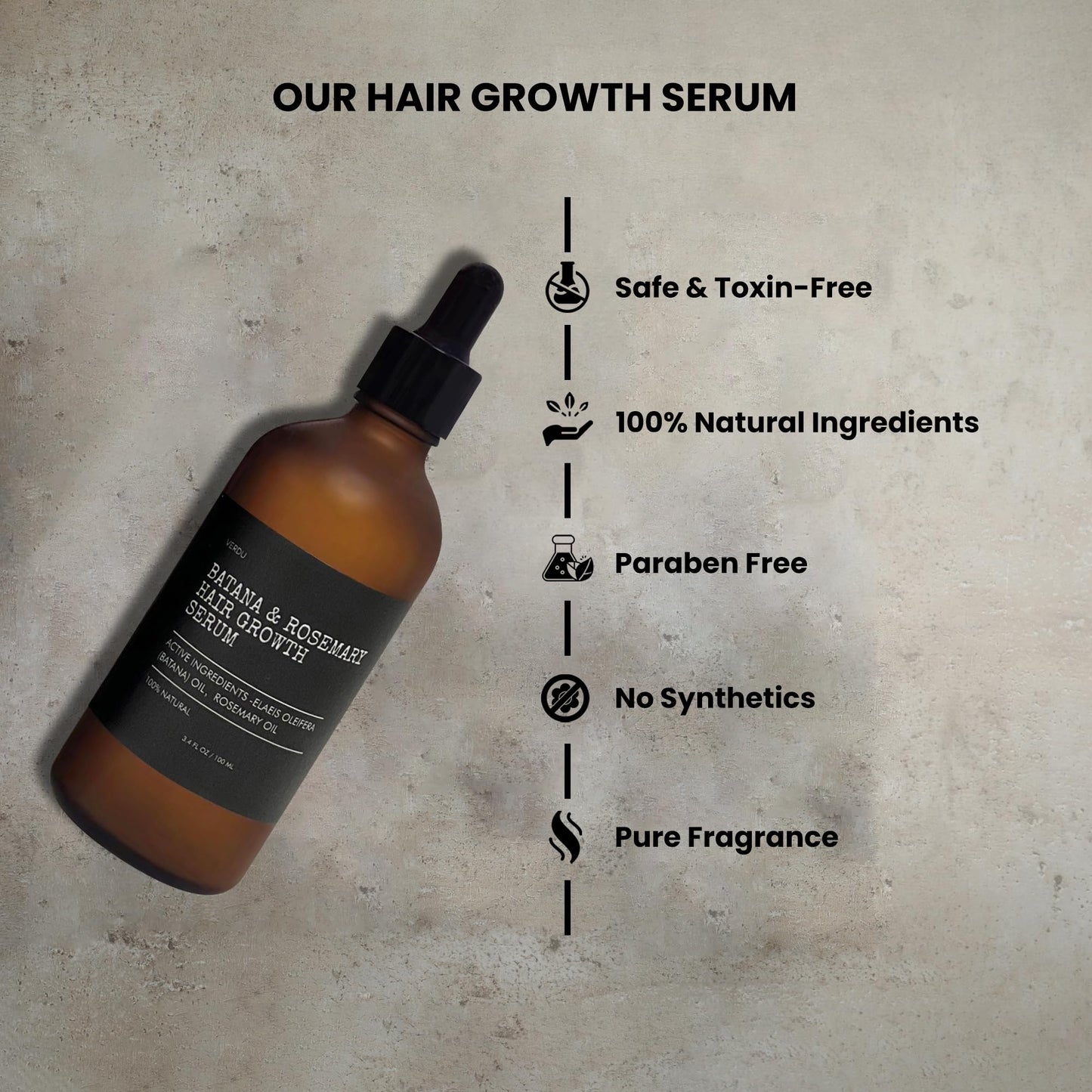 Verdu Batana Oil Enriched with Rosemary Oil For Hair Growth, Advanced Hair Growth Serum - Hair Thickening & Repair Solution for Men & Women, Effective Hair Loss, Dry Scalp & Damaged Hair Treatment