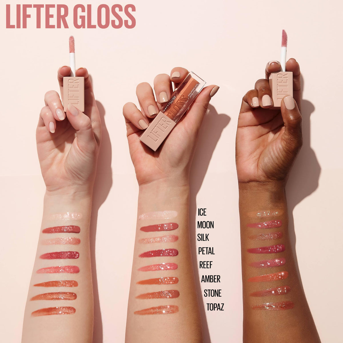 Maybelline Lifter Gloss, Hydrating Lip Gloss with Hyaluronic Acid, Creates Fuller-Looking, Shiny, Moisturised and Plumped Lips. Non-sticky, Shade: 006 Reef (Coral)