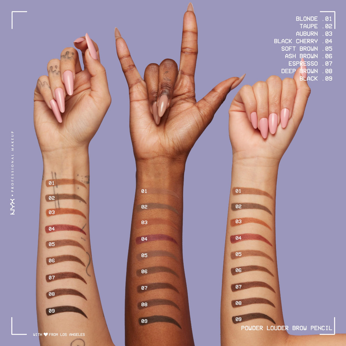 NYX PROFESSIONAL MAKEUP NYX Professional Makeup Powder Louder Brow Pencil, Buildable Shades, Up to 12 Hours of Wear, Transfer and Fade Resistant, With Thickening Micro-Fibres, Vegan Formula, Shade: Deep Brown