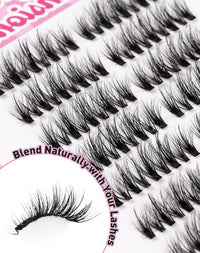 Jiocolor Lash Clusters Wispy Individual Lashes Natural Lashes Clusters 7 Pairs DIY Mink Cluster Eyelash Extensions Fluffy D Curl Eyelash Clusters by JIOCOLOR